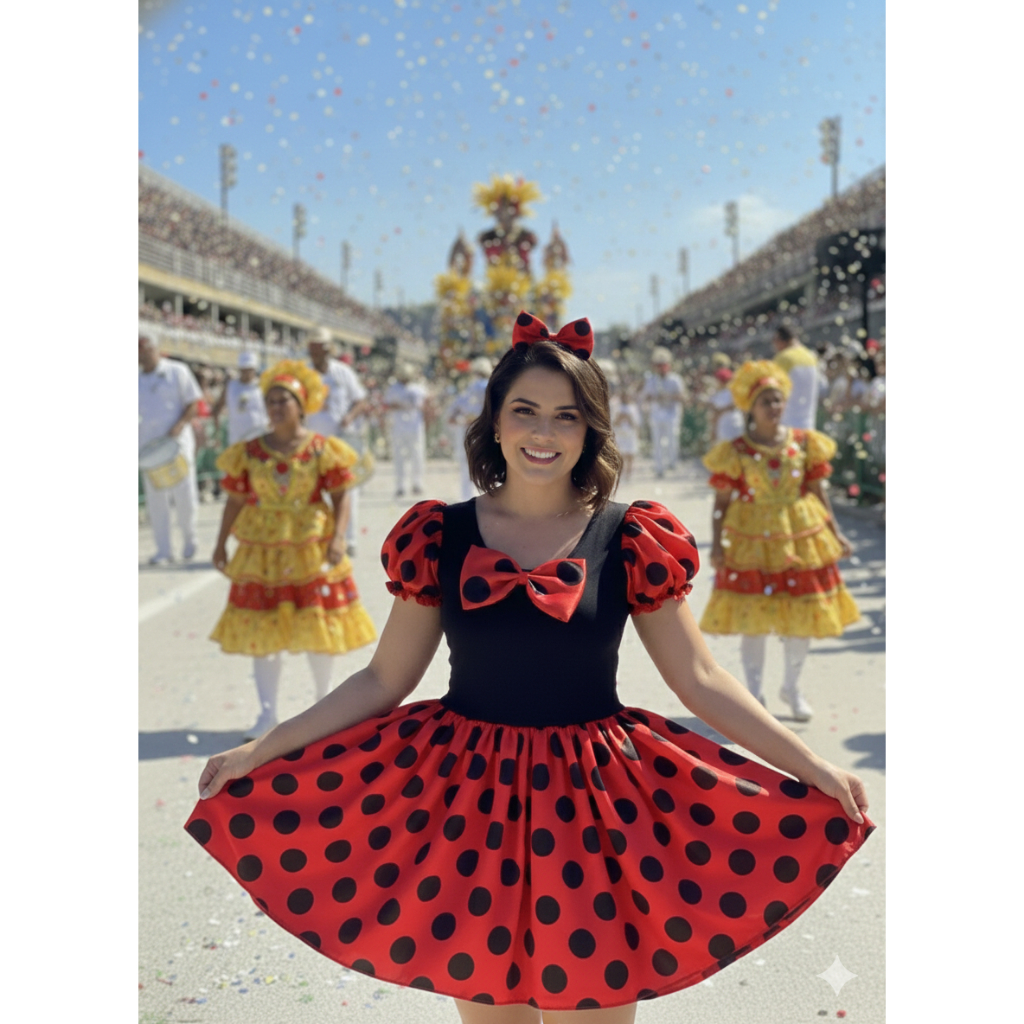 Vestido Joaninha Carnaval – Adulto e Infantil Disponível