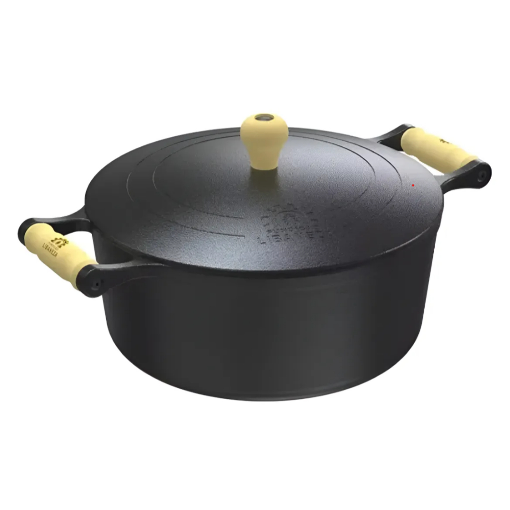 Caçarola De Ferro Fundido com Alças De Madeira E Tampa De Ferro 32cm Libaneza 9,8 Litros em Oferta na Shopee