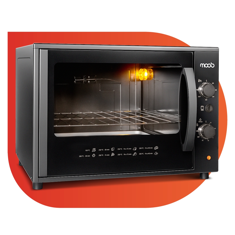 Forno Elétrico de Bancada Moob Top 60 Litros Função Grill Preto 220V em Oferta na Shopee