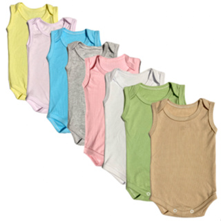 Kit 5 Peças Body Regata Bebê Menina e Menino Infantil Tecido Canelado em Oferta na Shopee