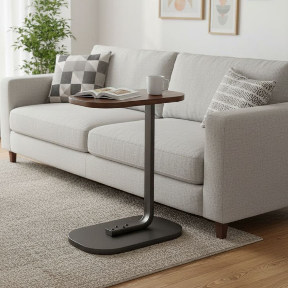 Mesa Decorativa Lateral Canto Oval ou Redonda Apoio Sofá Cama Multiuso em Oferta na Shopee