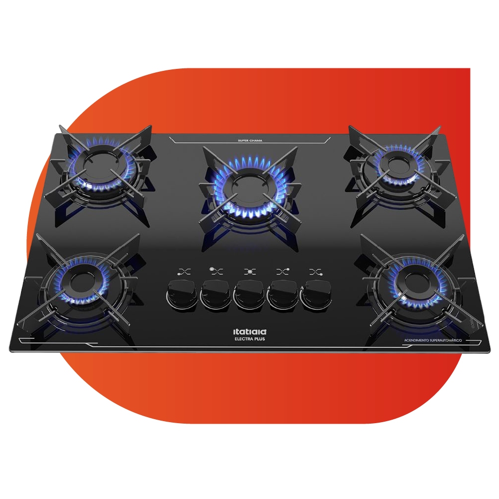 Cooktop Itatiaia Electra Plus 5 Bocas Mesa Vidro Preto Bivolt em Oferta na Shopee
