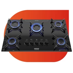 Cooktop Itatiaia Electra Plus 5 Bocas Mesa Vidro Preto Bivolt