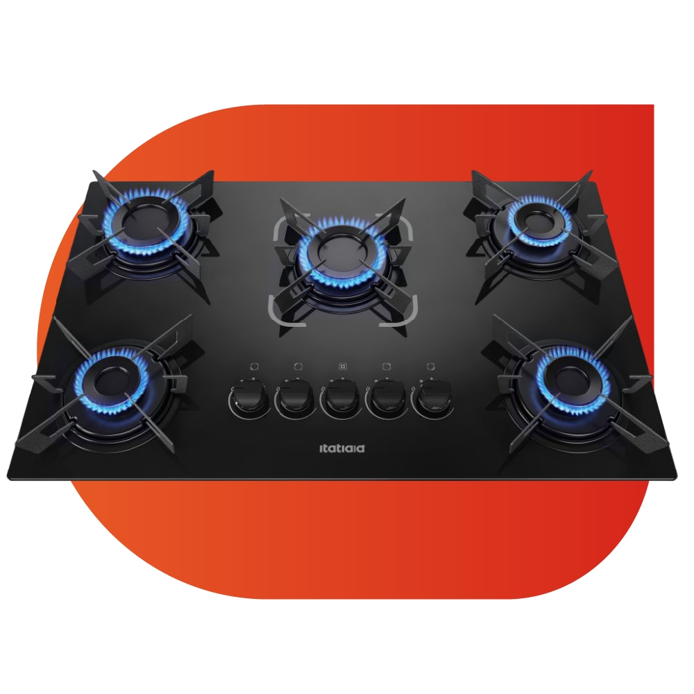 Cooktop Itatiaia Electra 5 Bocas Mesa de Vidro Temperado e Acendimento Superautomático Preto Bivolt em Oferta na Shopee