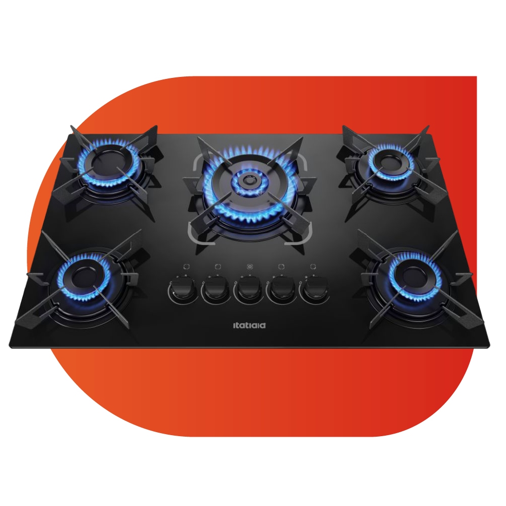 Cooktop Itatiaia Electra 5 Bocas Tripla Chama Mesa Vidro Acendimento Superautomático Preto Bivolt em Oferta na Shopee