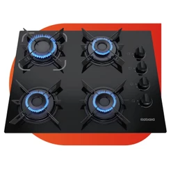 Cooktop Itatiaia Electra Plus 4 Bocas Mesa Vidro Temperado Acendimento Superautomático Preto Bivolt