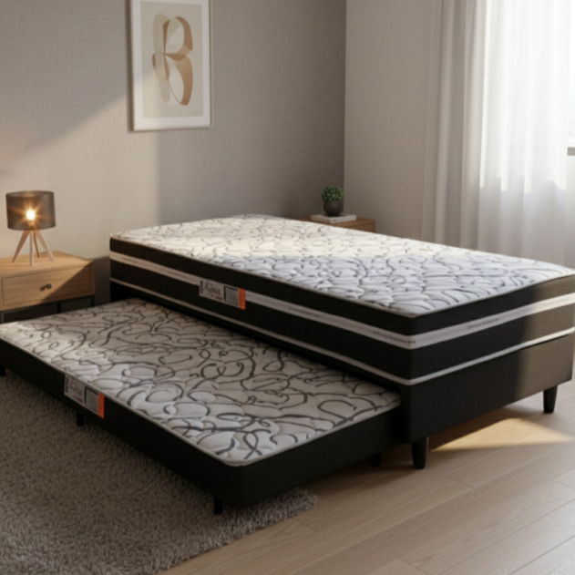 Cama Box Solteiro com Cama Auxiliar Hellen Aspen - 0,88 X 188 X 0,41 em Oferta na Shopee