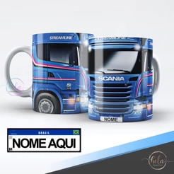 Caneca Caminhão Scania Personalizado Com Nome