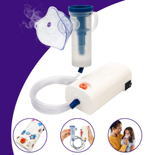 Inalador Nebulizador Portátil Nevoni Branco | Compressor Silencioso Adulto Infantil compatível com todos os médicos em Oferta na Shopee