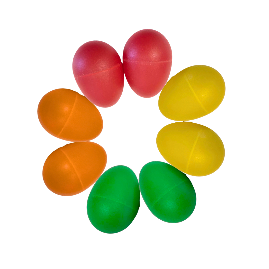 Ovinhos Ganzá Coloridos 2 Ovos de Percussão Chocalho e Muzicalização Infantil Egg Par