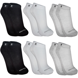 Kit 6 Pares Meias Cano Curto Baixo Soquete Feminino Masculino Algodão em Oferta na Shopee