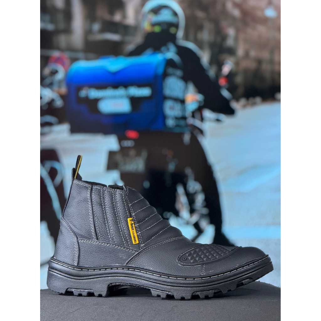 Bota Botina Segurança Industrial Ipi Leve Para Eletricista Motociclista Unissex em Couro, Cano Médio  Elástico com C.A