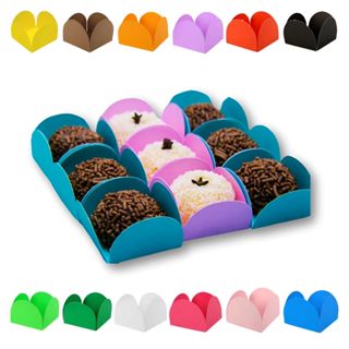 Kit 50 Forminhas Doces Porta Forminha 4 Pétalas Brigadeiro Cores Sortidas Premium em Oferta na Shopee