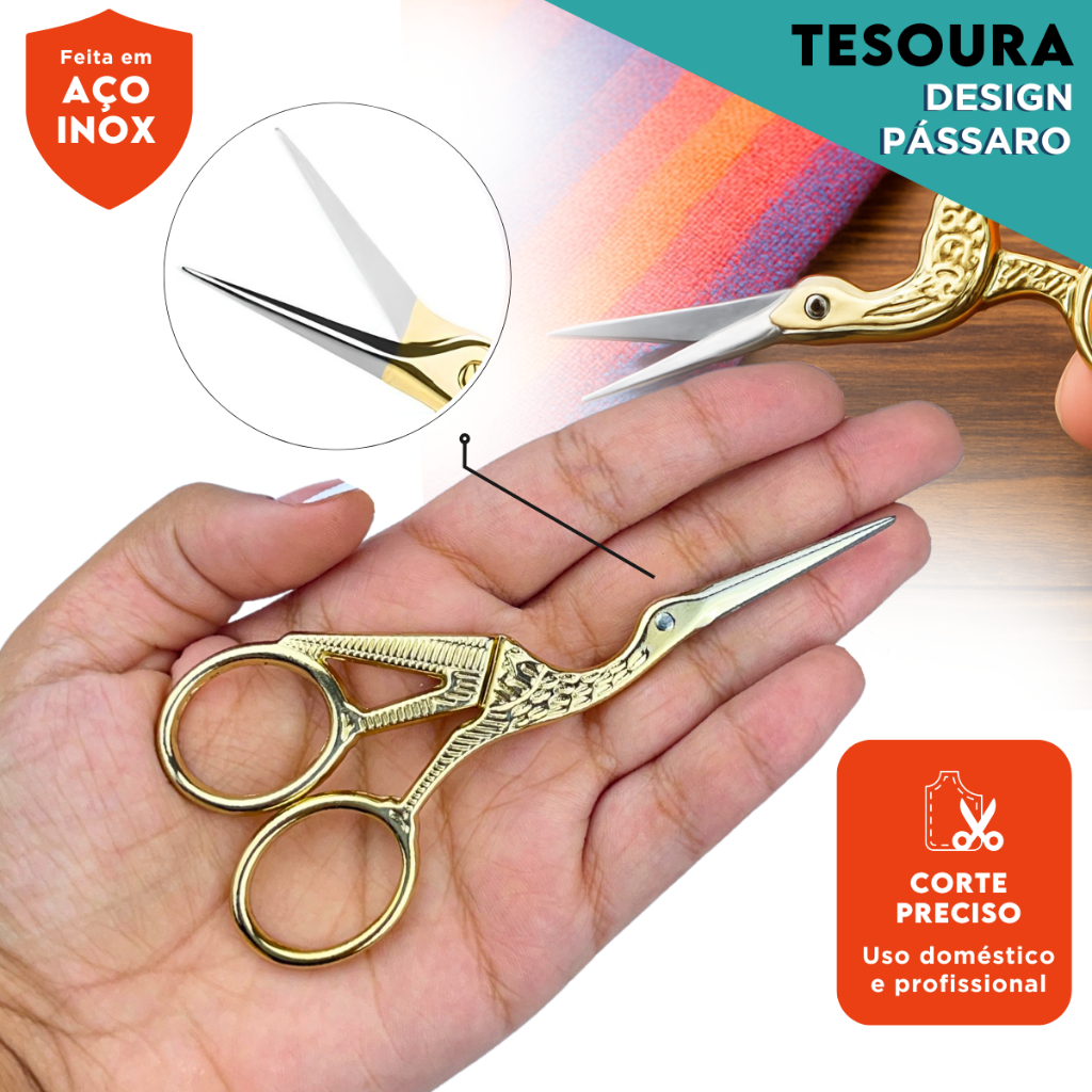 Tesoura Pássaro de Alfaiataria Profissional - Alta Precisão - MN