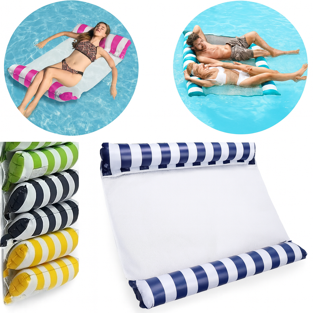 Boia Rede flutuante Inflável de Piscina Colchão para água Reclinável Verão