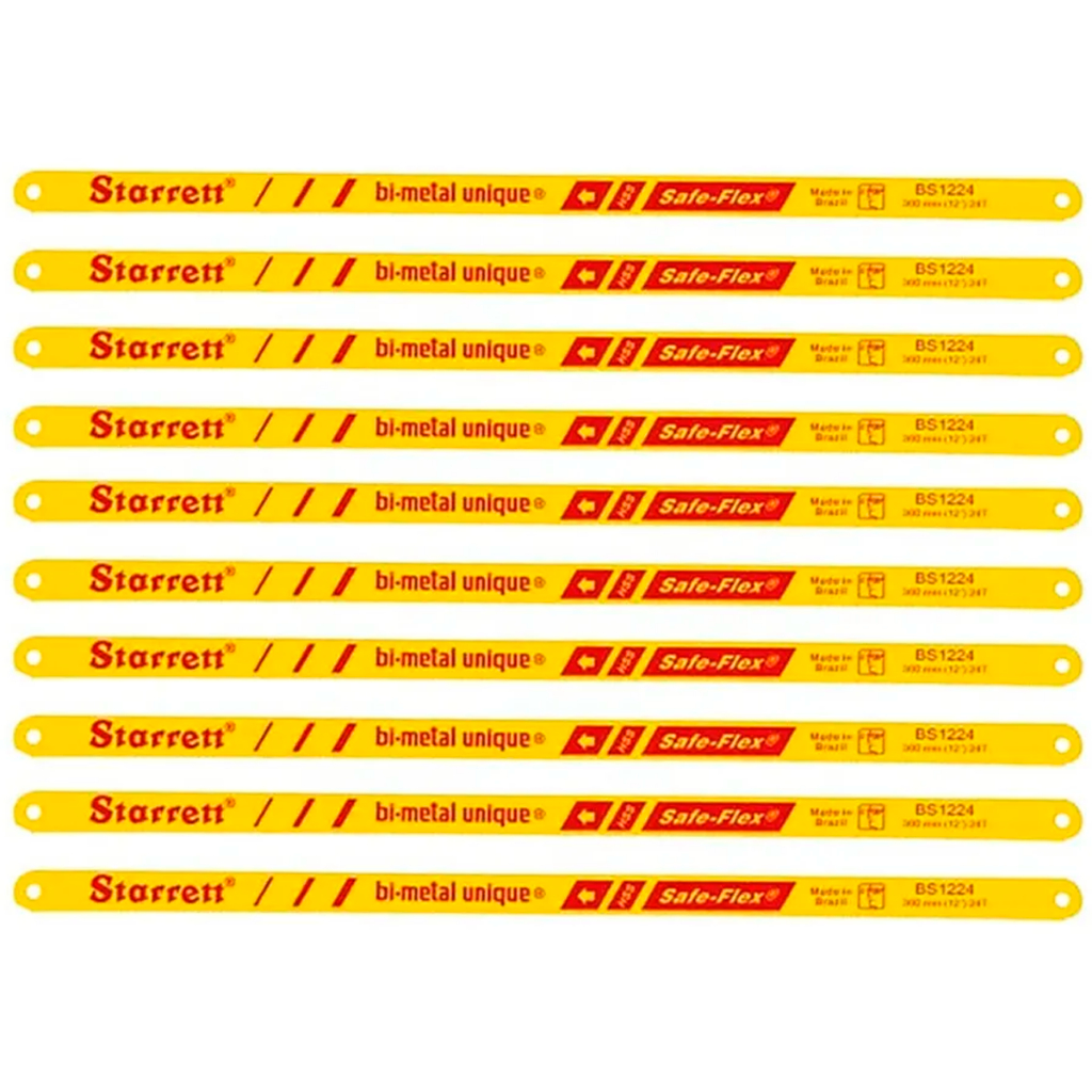Kit Jogo Lâmina Tipo Segueta Serra Manual Bimetal Flexível 12 Pol. 18T - 24T 10 Unidades