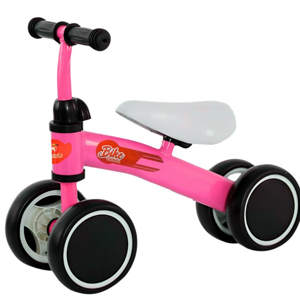 Bicicleta De Equilíbrio Infantil Até 20Kg Rosa - Castela em Oferta na Shopee