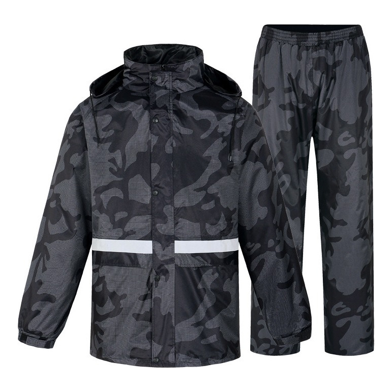 Capa de Chuva Camuflagem Moto PVC 100% Impermeável com Calça