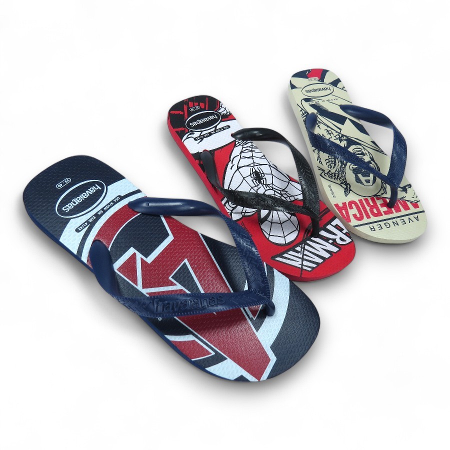 Chinelo masculino Havaianas 4146953 Top Marvel Logomania em Oferta na Shopee