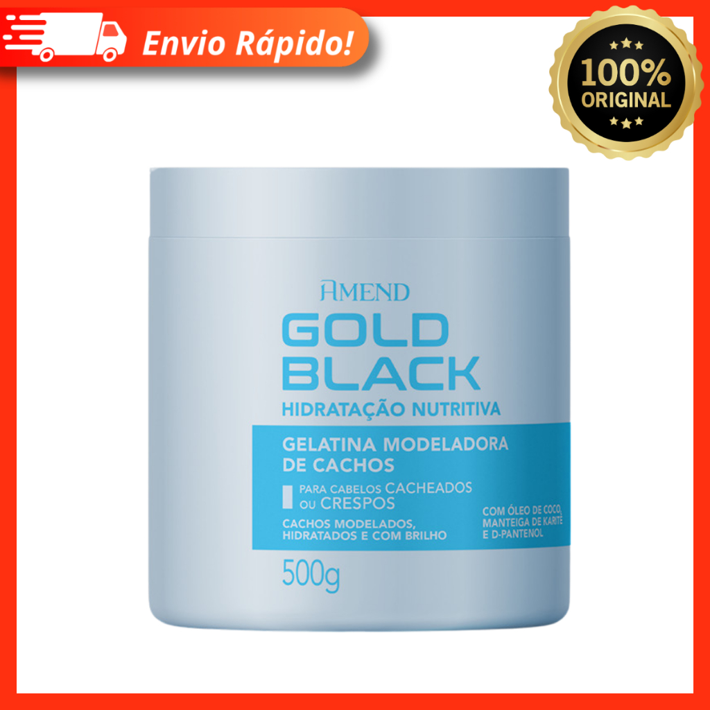 Gelatina Modeladora de Cachos Amend Gold Black Hidratação Nutritiva