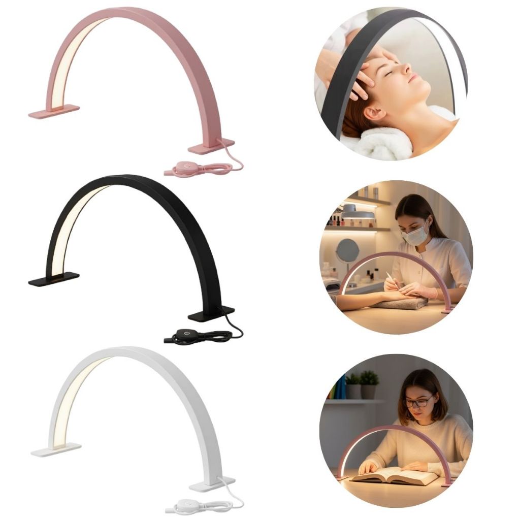 Luminária Arco Meia-Lua Profissional | De Mesa, Com Controle (Remoto) para Manicure e Cílios