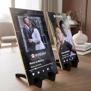 02 Quadros Spotify 10x15cm COM SUPORTE presente namorado casal interativo placa música interativo em Oferta na Shopee