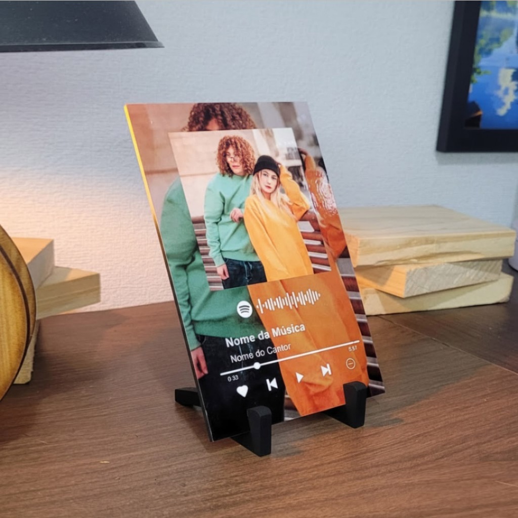 Quadro Spotify de Mesa Personalizado Tamanho 10x15 cm - COM SUPORTE em Oferta na Shopee