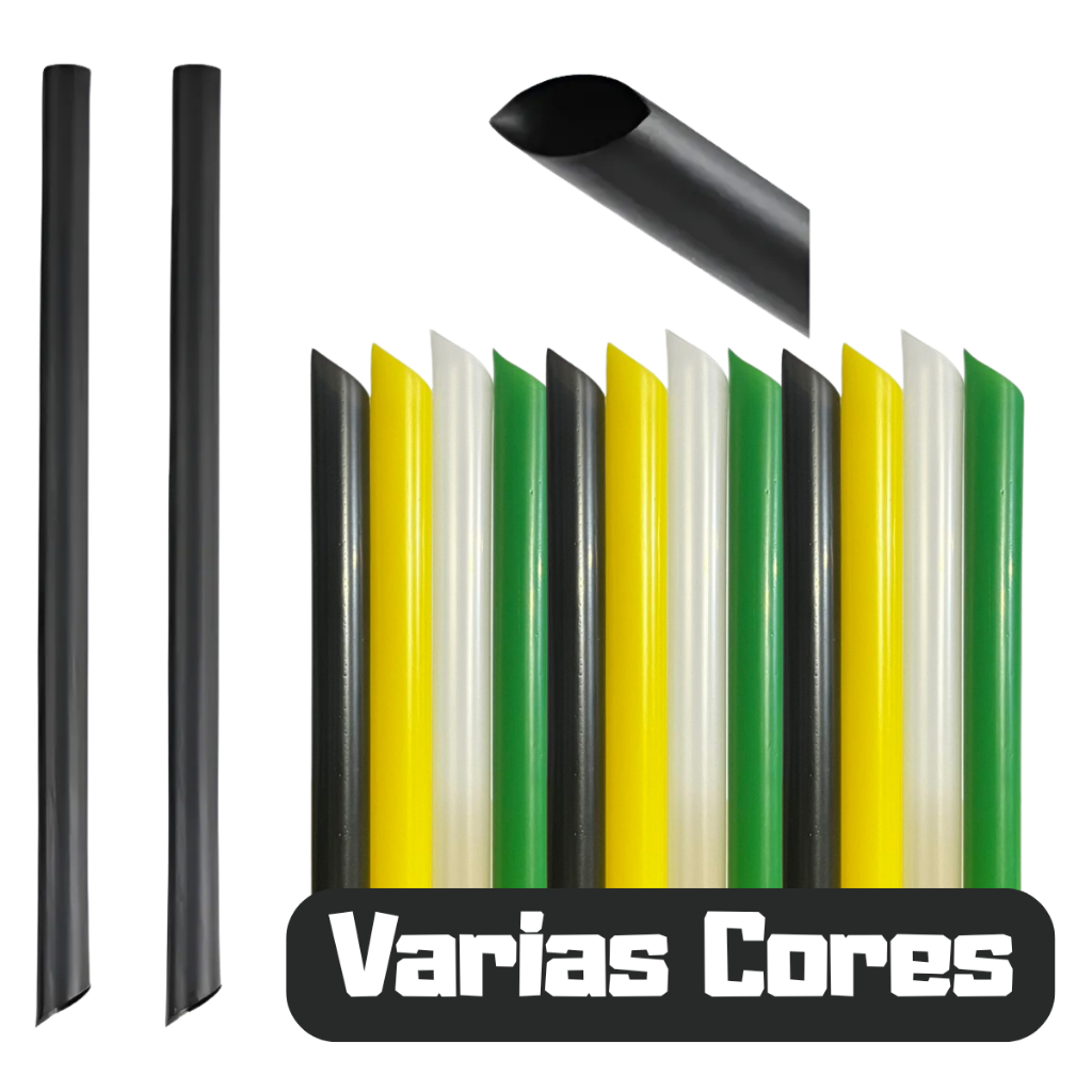 Canudo Jumbo Biodegradável Escolha a Cor 11mm Açaí Vitamina 200-100un