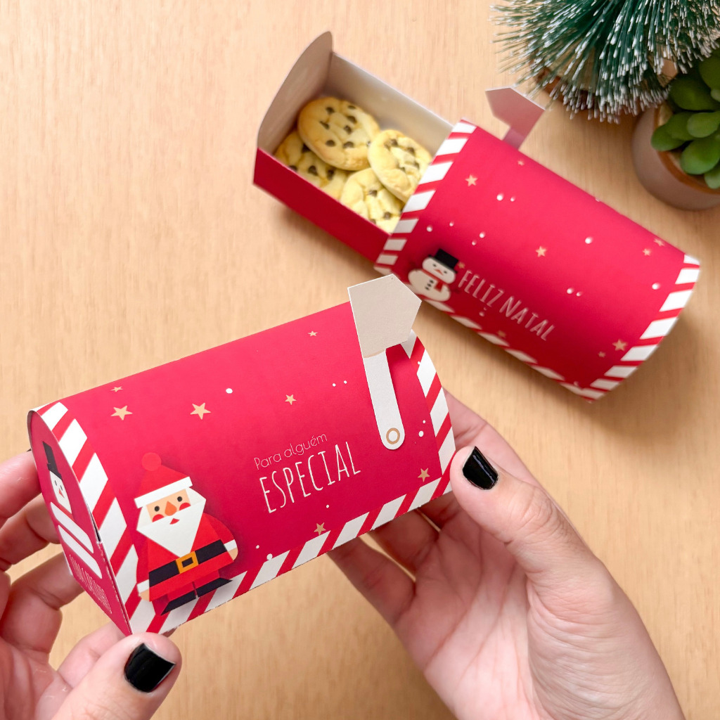 Caixinha de Correio Natal - Lembrancinha de Natal - Caixinha bombom - Caixinha Natal - Pegue e Monte
