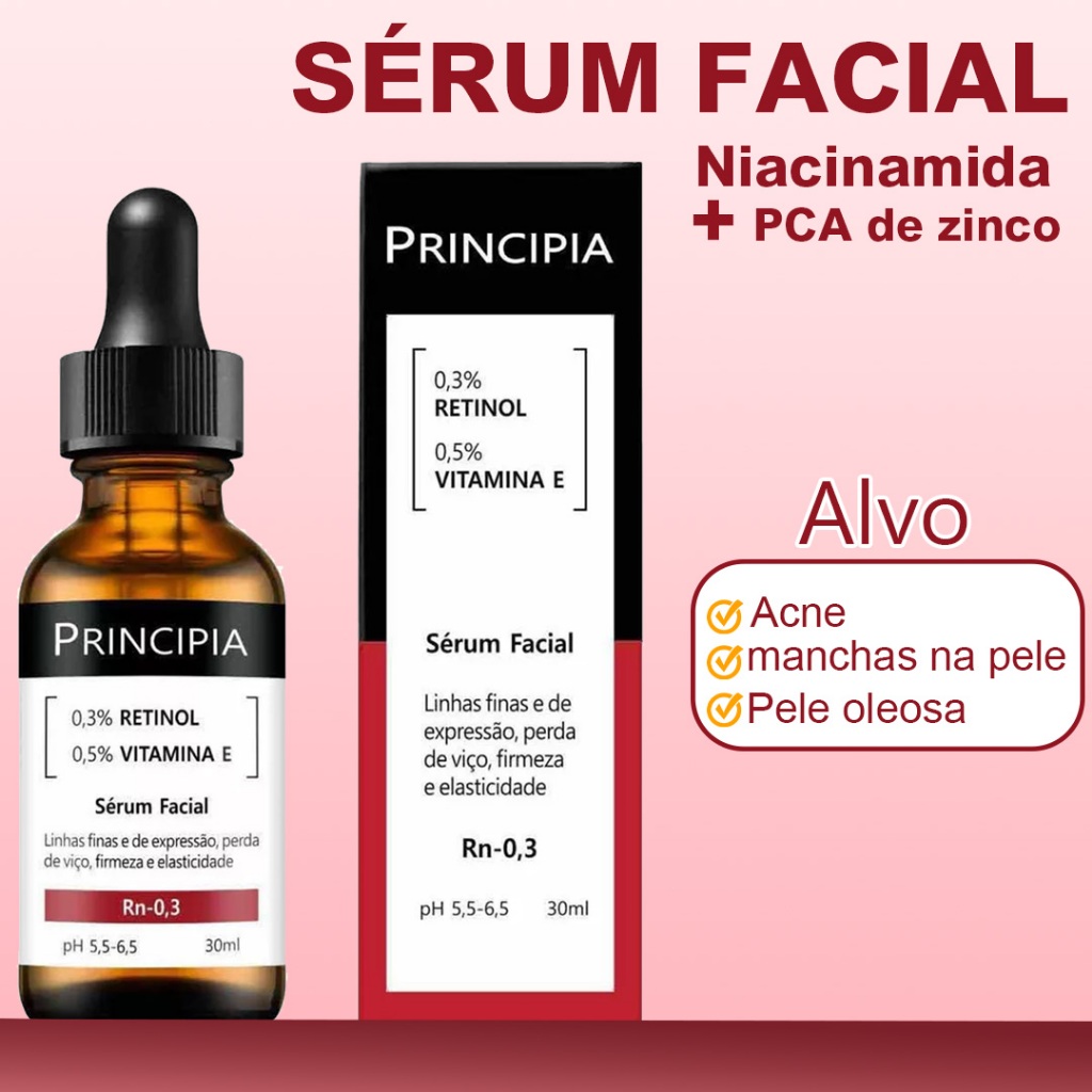 Sérum Principia Retinol 0,3% + Vitamina E - Rn-0,3 Skincare em Oferta na Shopee