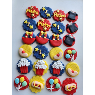 25 Apliques Circo 3cm de pasta americana para doces em Oferta na Shopee