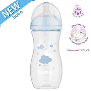 Mamadeira Buba Easy Flow 330 ML Bico de Silicone Pétala Ultrasoft Anti Cólica Bebê Nuvem em Oferta na Shopee