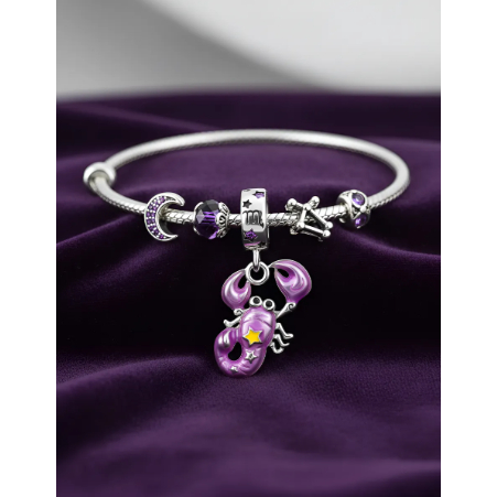 Berloque Para Pingente Compatível Pulseira Bracelete Signo Escorpião Mini Amuleto Esotérico Místico