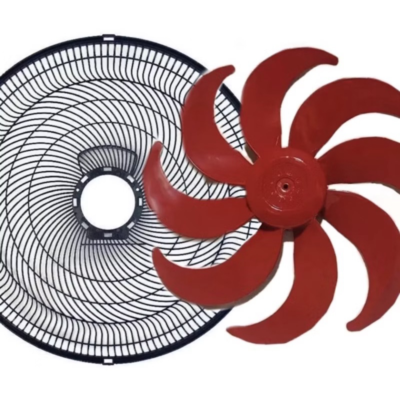 Hélice Mondial 50cms 8 pás + Grade Traseira Ventilador Mondial 50cms VT-50 VTX-50 VT-51 Vermelho Prata Original
