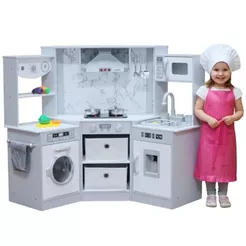 Cozinha Infantil MDF Completa – Geladeira + Máquina de Lavar, Kit Seguro e Divertido para Crianças