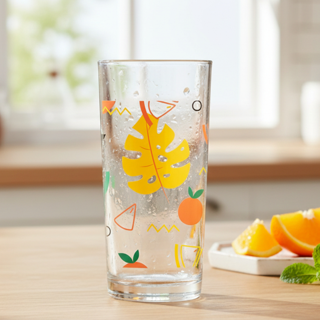 Jogo de Copos de Vidro Long Drink Flores Multiuso Orange 6 Peças 255ml Ruvolo em Oferta na Shopee