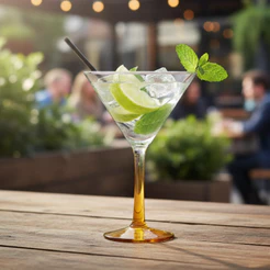 Taça de Vidro Haste Laranja Martini Para Drink 285ml - Ruvolo