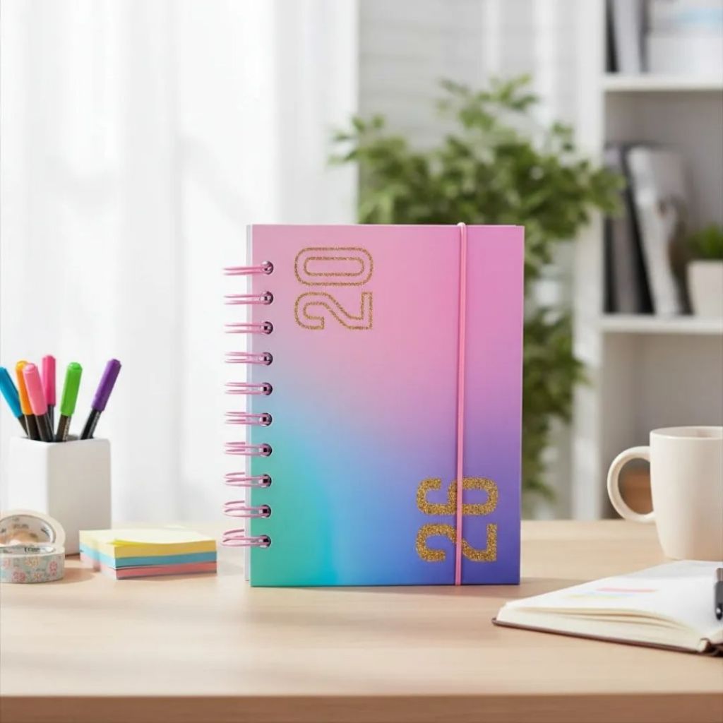 Agenda 2026 Pequena Espiral Degradê 11X15cm 320 Páginas FWB em Oferta na Shopee