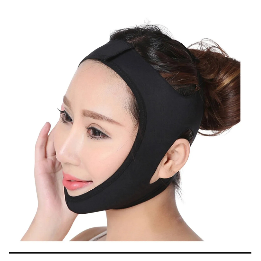 Cinta de rosto modeladora de linha V, alça facial emagrecedora portátil melhora o queijo duplo, leve para dormir