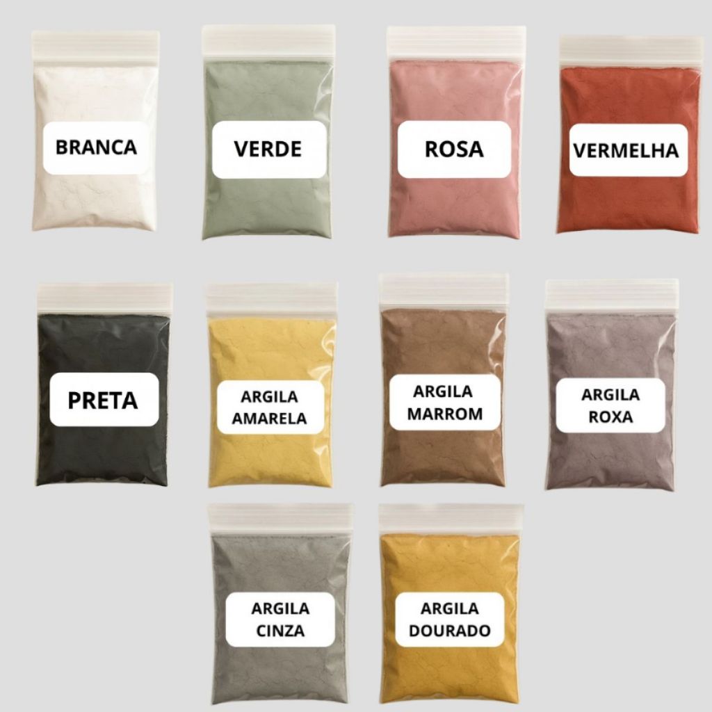 Kit Argila Máscara Facial Capilar Pele Oleosa Acneica Limpeza Natural Acne Impurezas Espinha em Oferta na Shopee