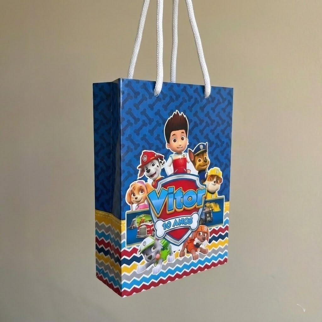 40 Sacolinha personalizada Patrulha Canina PEGUE E MONTE | Personalizados lembrancinhas mimos