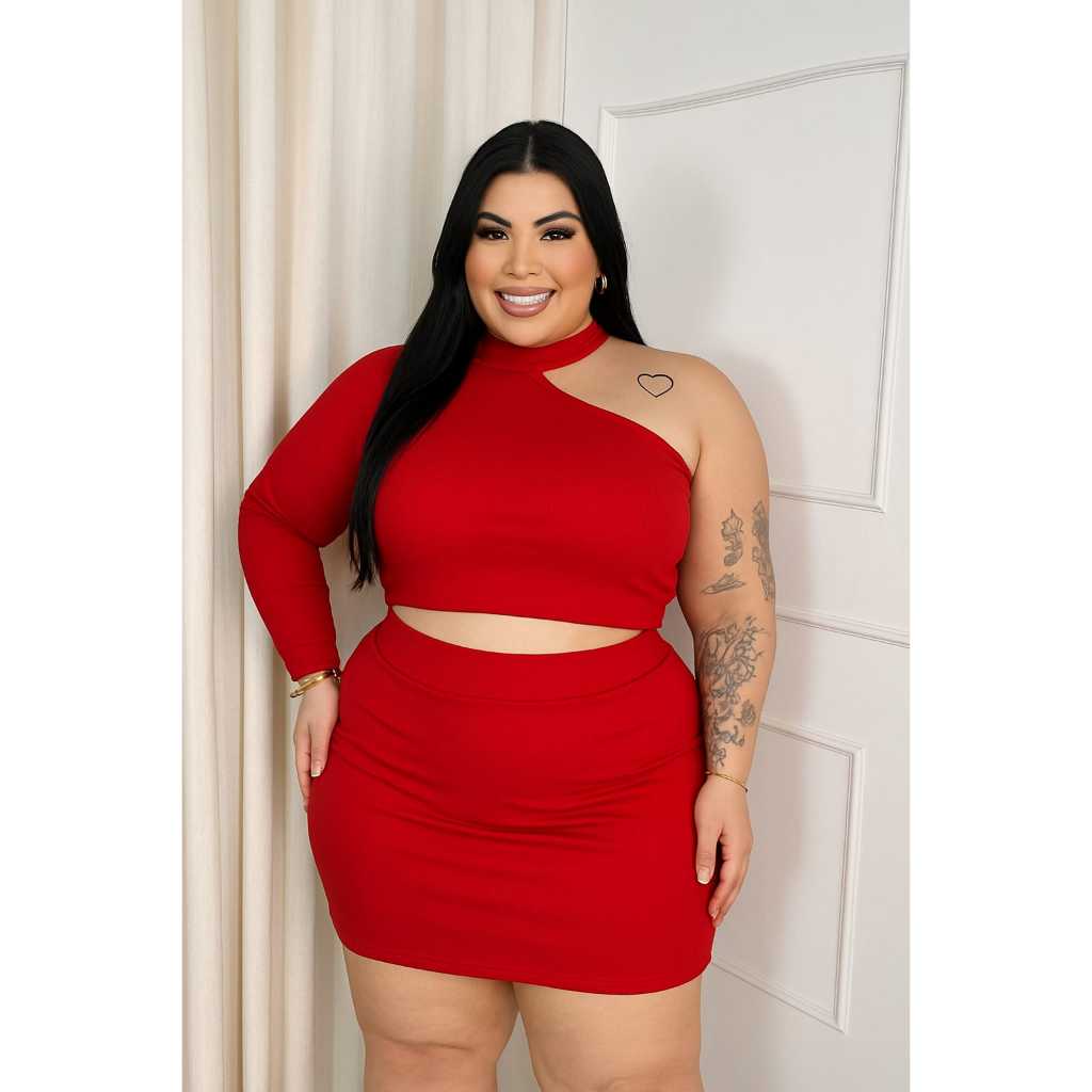 ROSA SOUL- CONJUNTO KELLY PLUS SIZE promoção em Oferta na Shopee