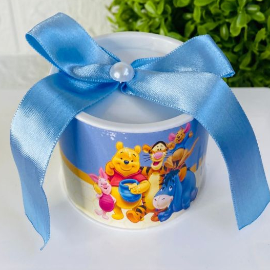 KIT Tubolata Personalizada 5x6 cm Ursinho Pooh menino Maternidade Lembrancinha Brinde festa infantil aniversário