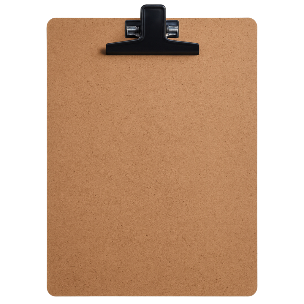 Prancheta de Madeira Eucatex A4 Ofício Com Prendedor de Metal 33cm x 23cm