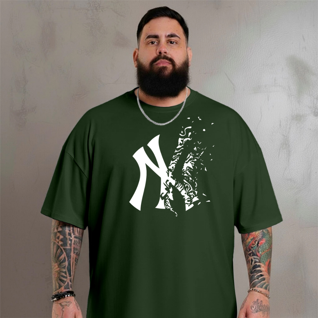 Camiseta Plus Size Masculina Estampada NY Camisa P ao G5 Basica Streetwear Casual Treino Academia em Oferta na Shopee