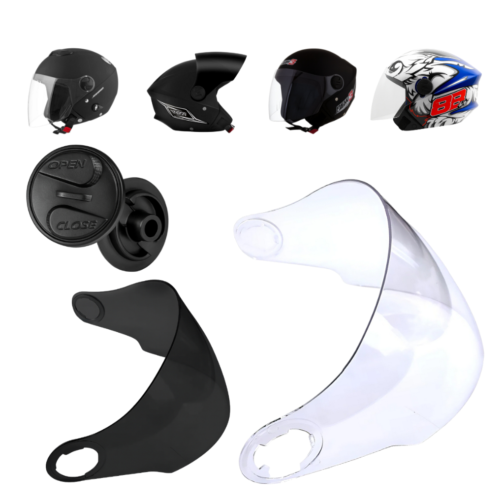 Kit/Un Viseira 2mm Cristal/Fumê + Botão Reparo Lateral Capacete New Liberty Pro Tork ENVIO IMEDIATO em Oferta na Shopee