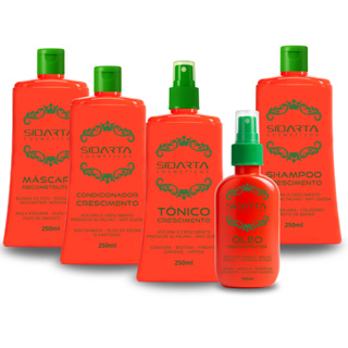 KIT 5x5 (F) COMPLETO SIDARTA COSMÉTICOS = TONICO + SHAMPOO + CONDICIONADOR + MASCARA RECONSTRUTORA + OLEO 100ml em Oferta na Shopee