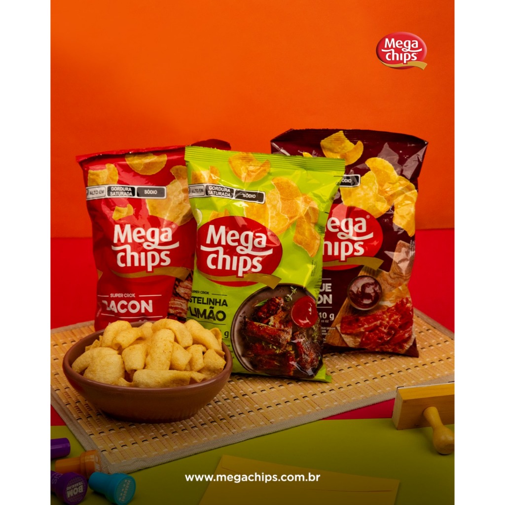 Salgadinho de Pellet Mega Chips pacotes 40g