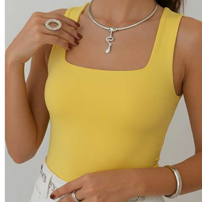 Body Feminino Básico Decote Quadrado Regata Busto Forrado Suplex em Oferta na Shopee