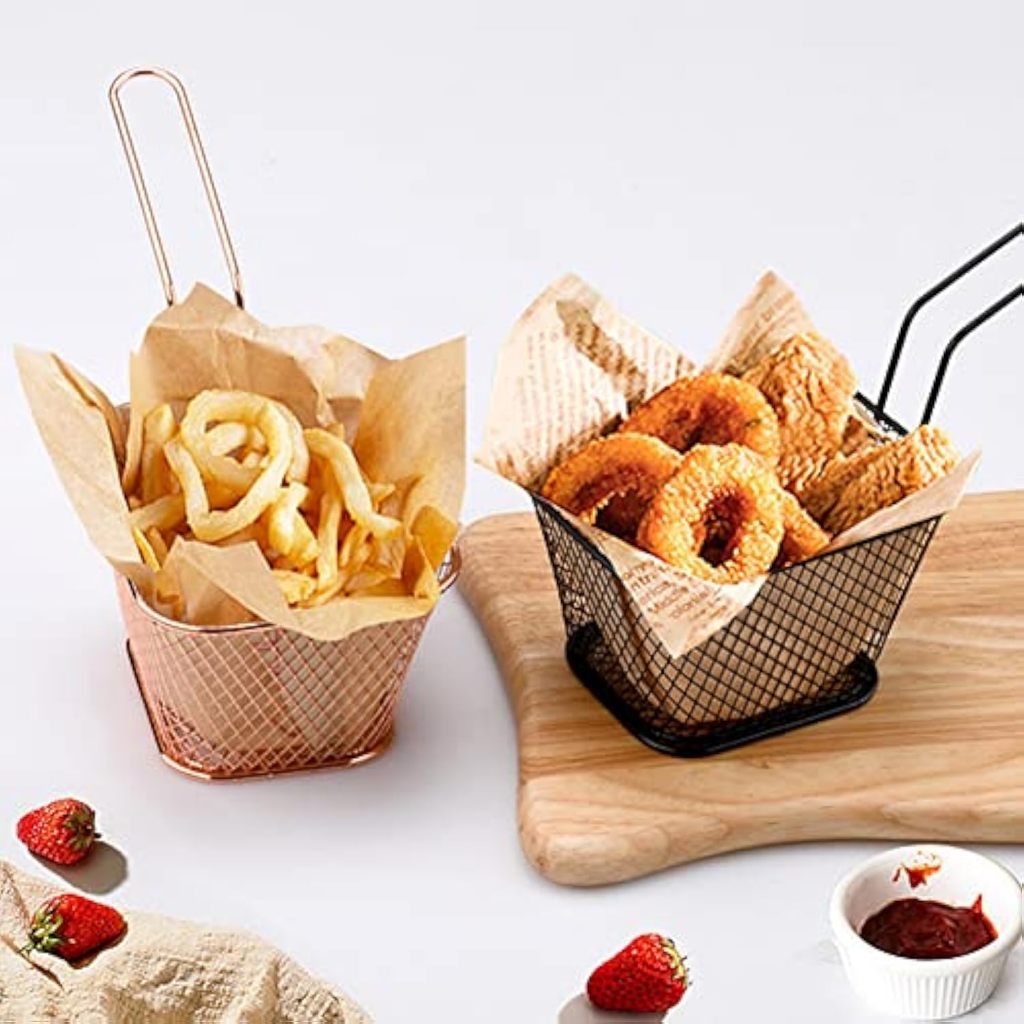 Mini Cesto para Frituras 14,5x10,5cm 🍟 Ideal para Servir Petiscos, Porções, Batata Frita e Nuggets em Oferta na Shopee